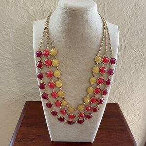 Simply Vera Vera Wang Multicolor Drop Bib Necklace Red Orange Yellow Faceted